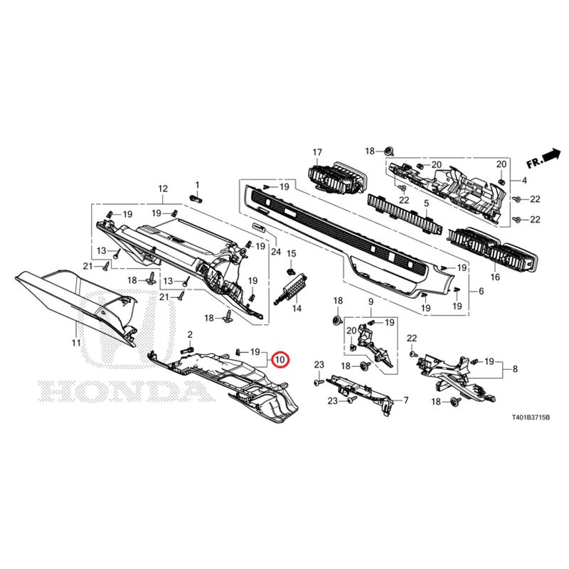 [NEW] JDM HONDA CIVIC FL5 2025 Instrument panel garnish (passenger side) GENUINE OEM - Image 9