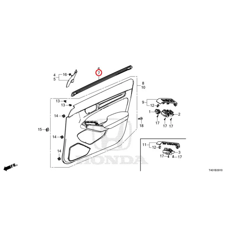 [NEW] JDM HONDA CIVIC FL5 2025 Front Door Lining GENUINE OEM - Image 8