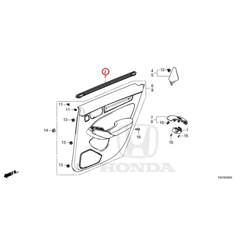 [NEW] JDM HONDA CIVIC FL5 2025 Rear Door Lining GENUINE OEM - Image 3