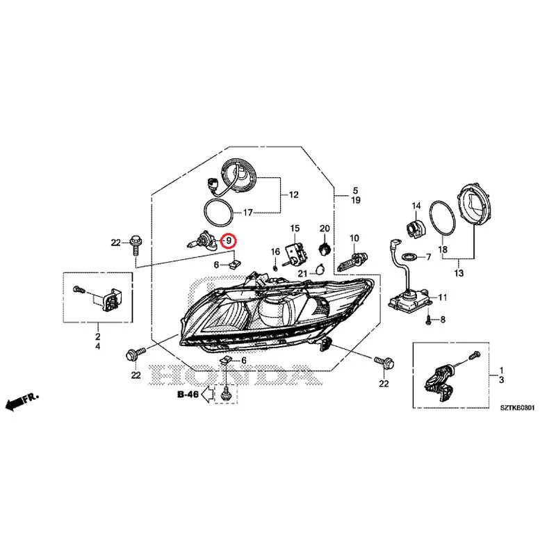 [NEW] JDM HONDA CR-Z ZF2 2014 Headlight (Hid) GENUINE OEM - Image 10