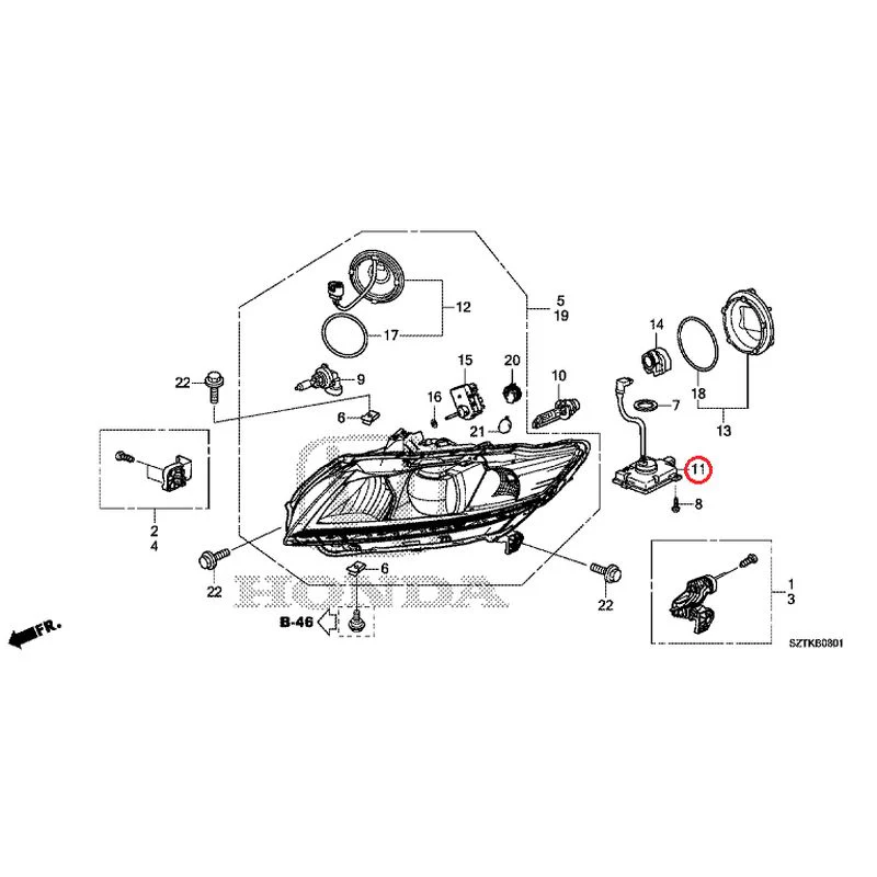 [NEW] JDM HONDA CR-Z ZF2 2014 Headlight (Hid) GENUINE OEM - Image 12