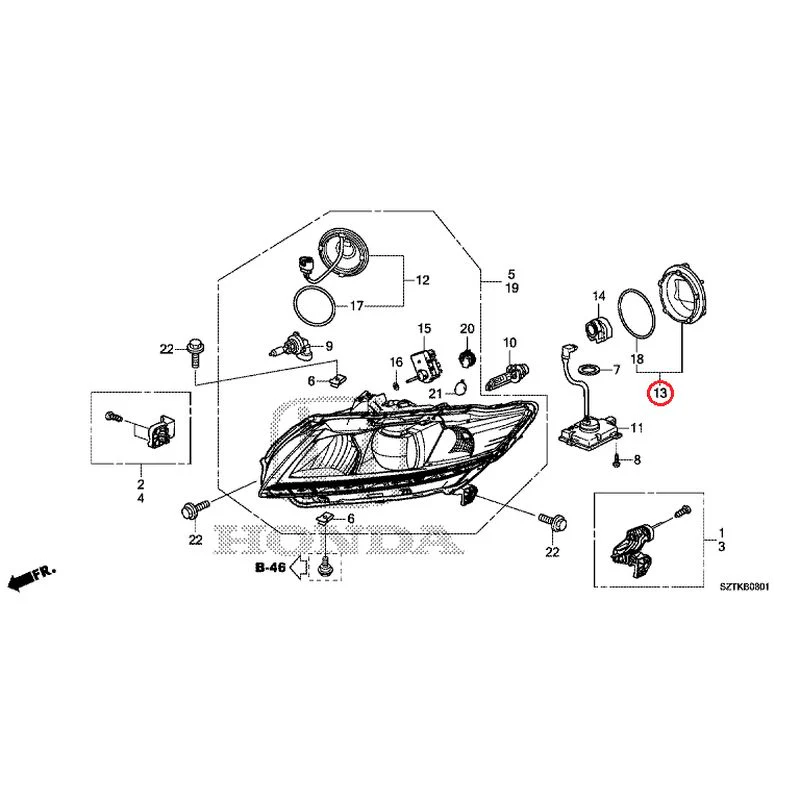 [NEW] JDM HONDA CR-Z ZF2 2014 Headlight (Hid) GENUINE OEM - Image 14