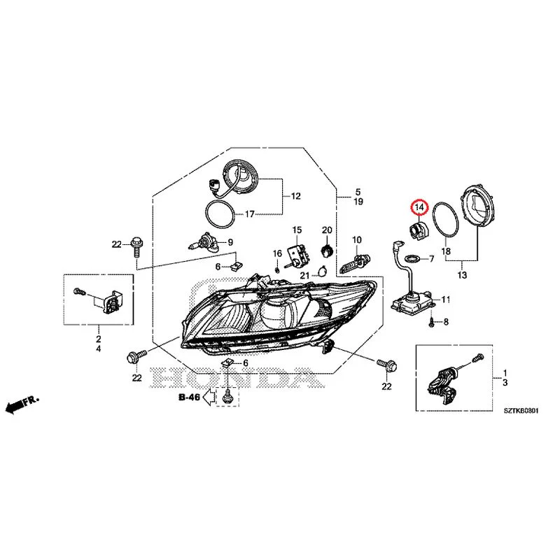 [NEW] JDM HONDA CR-Z ZF2 2014 Headlight (Hid) GENUINE OEM - Image 15