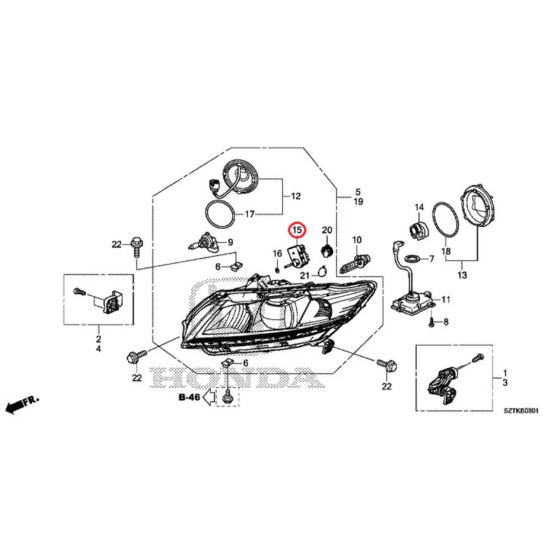 [NEW] JDM HONDA CR-Z ZF2 2014 Headlight (Hid) GENUINE OEM - Image 16