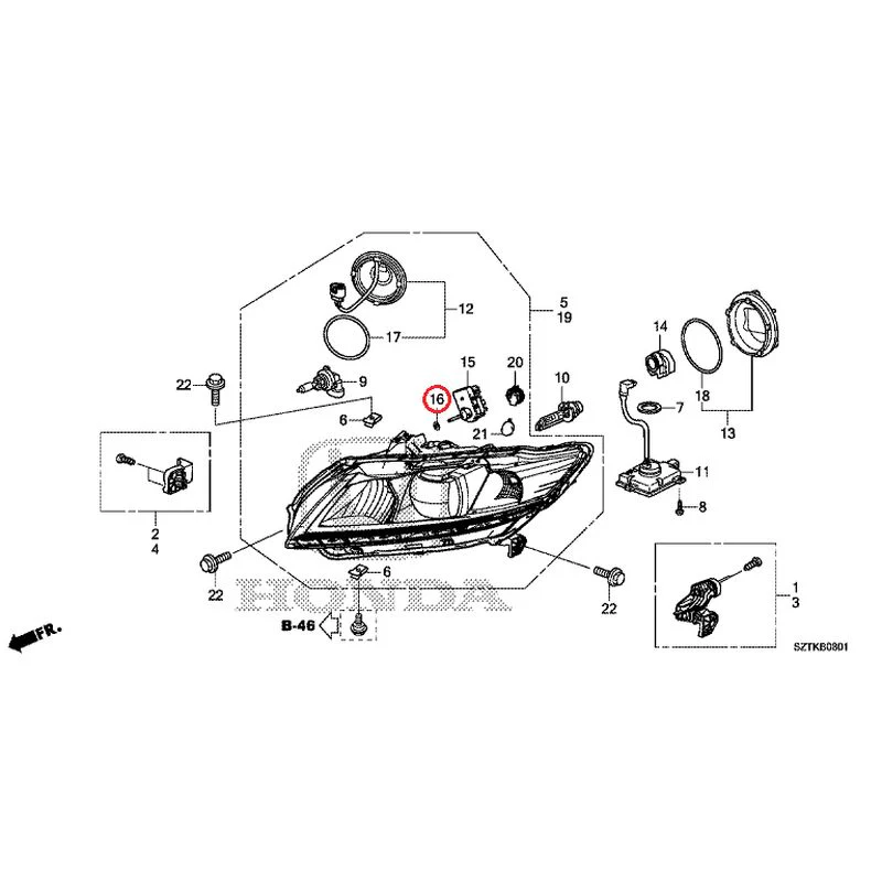 [NEW] JDM HONDA CR-Z ZF2 2014 Headlight (Hid) GENUINE OEM - Image 17