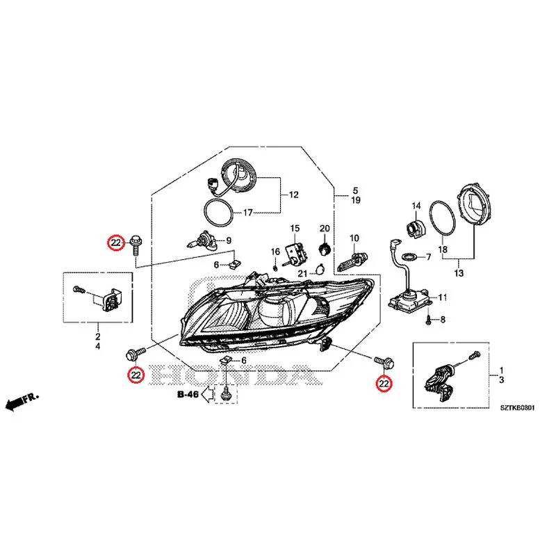 [NEW] JDM HONDA CR-Z ZF2 2014 Headlight (Hid) GENUINE OEM - Image 23