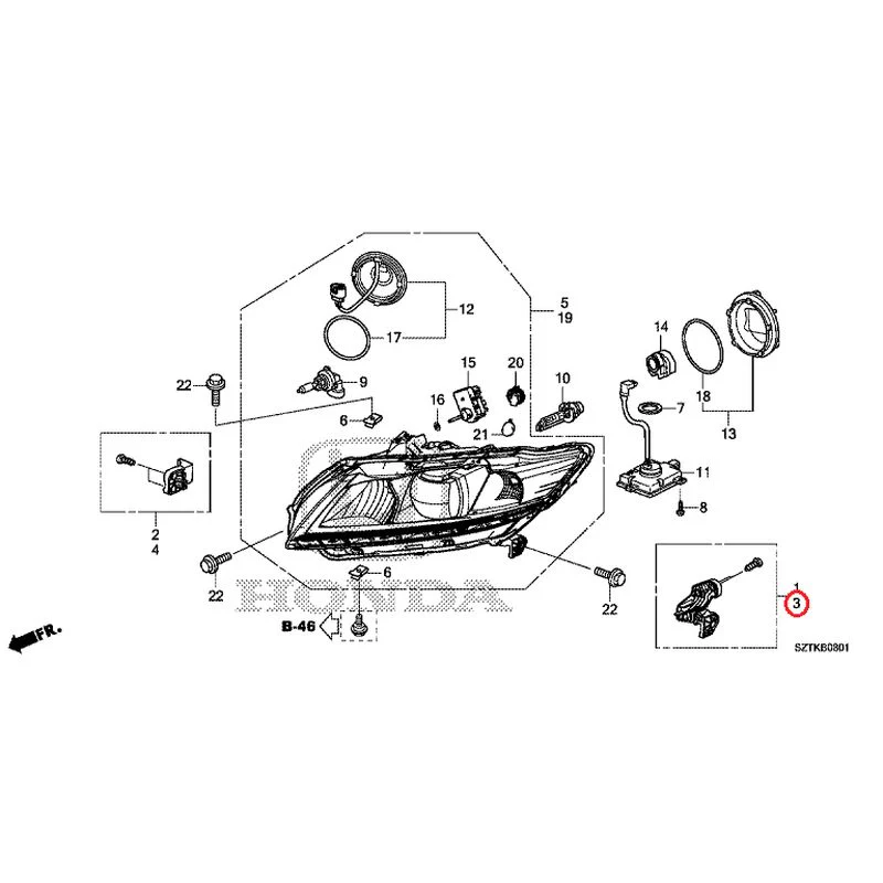 [NEW] JDM HONDA CR-Z ZF2 2014 Headlight (Hid) GENUINE OEM - Image 4