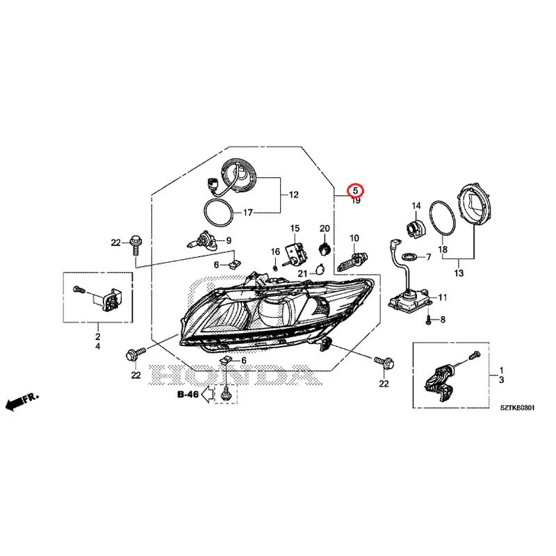 [NEW] JDM HONDA CR-Z ZF2 2014 Headlight (Hid) GENUINE OEM - Image 6