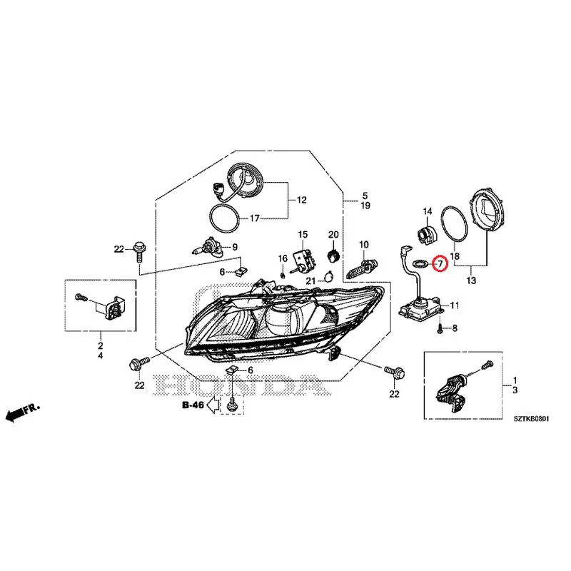 [NEW] JDM HONDA CR-Z ZF2 2014 Headlight (Hid) GENUINE OEM - Image 8