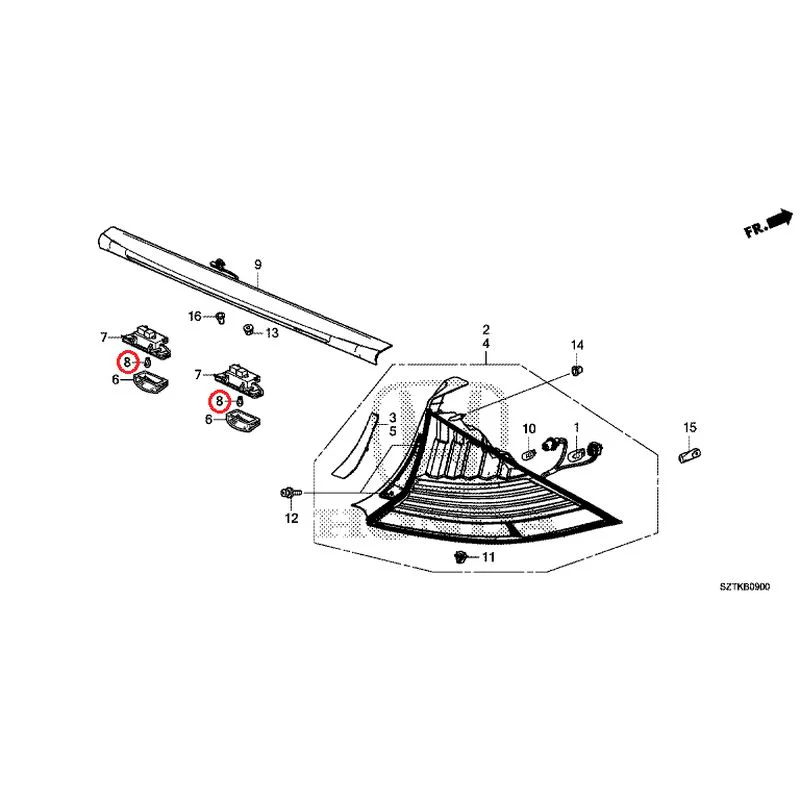 [NEW] JDM HONDA CR-Z ZF2 2014 Tail Lights/License Lights GENUINE OEM - Image 9