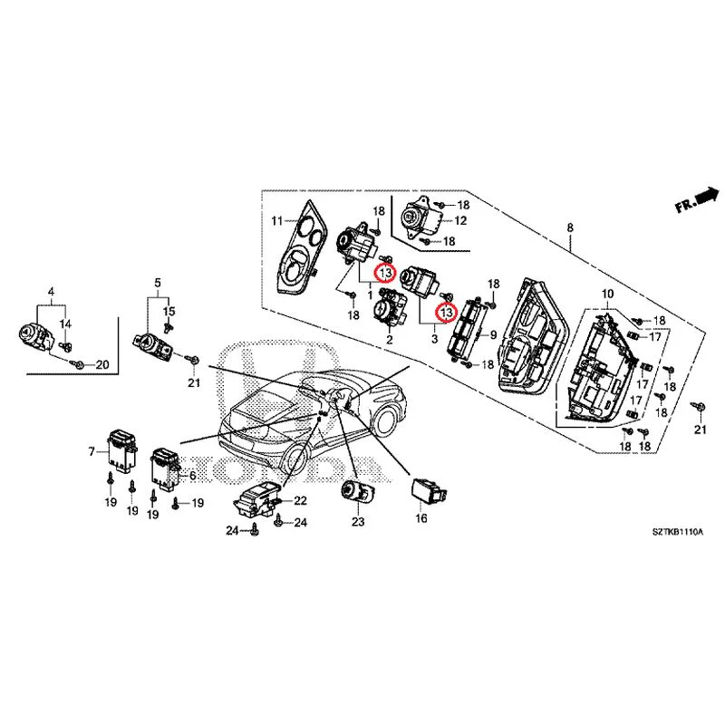 [NEW] JDM HONDA CR-Z ZF2 2014 Switches GENUINE OEM - Image 12
