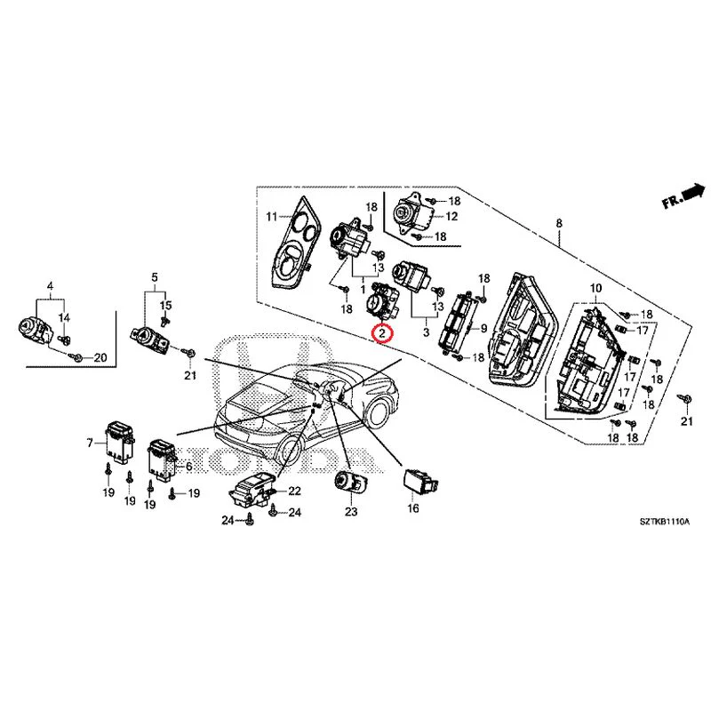 [NEW] JDM HONDA CR-Z ZF2 2014 Switches GENUINE OEM - Image 3