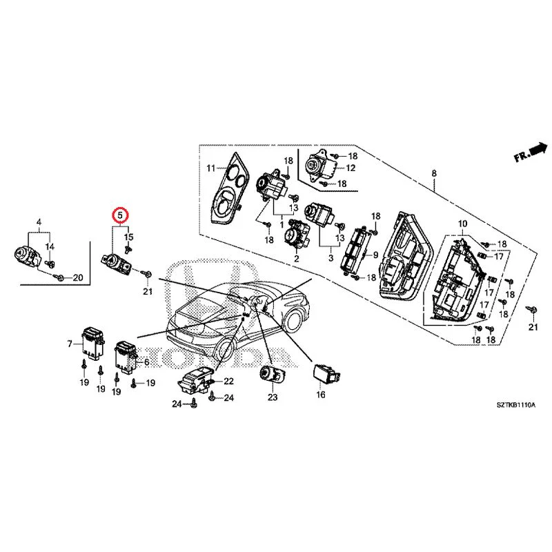 [NEW] JDM HONDA CR-Z ZF2 2014 Switches GENUINE OEM - Image 5