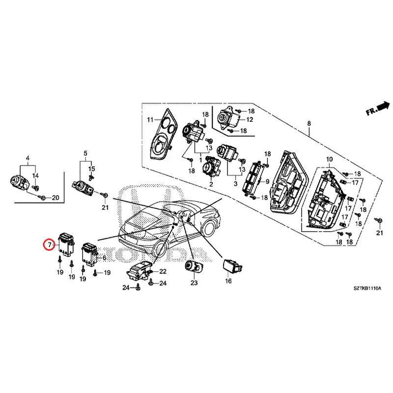 [NEW] JDM HONDA CR-Z ZF2 2014 Switches GENUINE OEM - Image 7