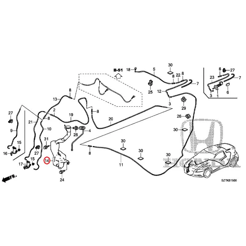 [NEW] JDM HONDA CR-Z ZF2 2014 Windshield Washer GENUINE OEM - Image 14