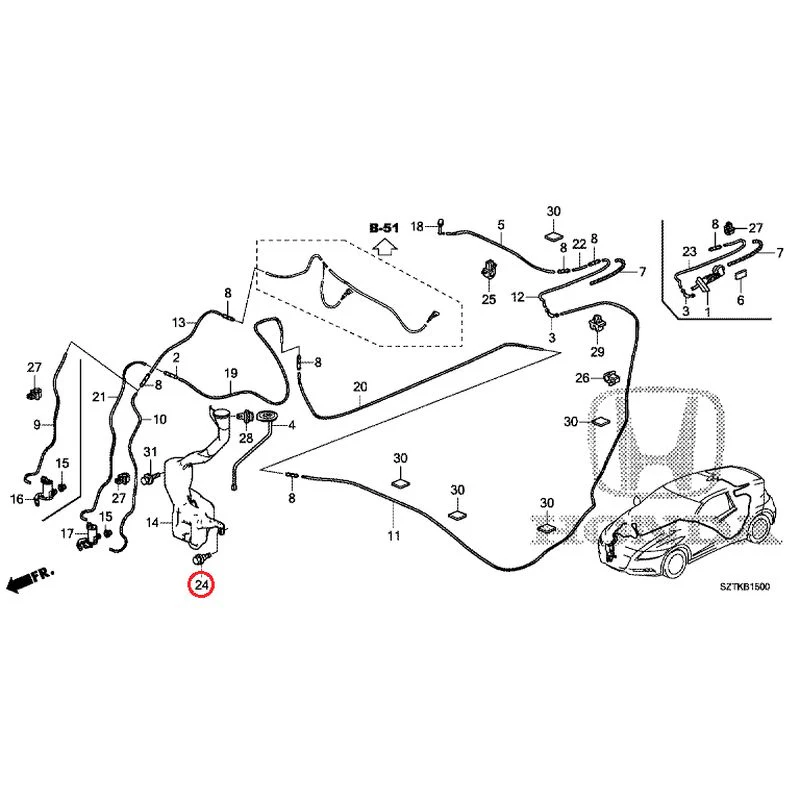 [NEW] JDM HONDA CR-Z ZF2 2014 Windshield Washer GENUINE OEM - Image 29