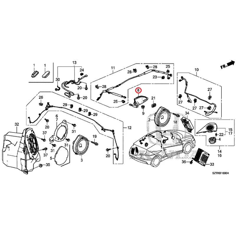 [NEW] JDM HONDA CR-Z ZF2 2014 Antenna/Speakers GENUINE OEM - Image 10
