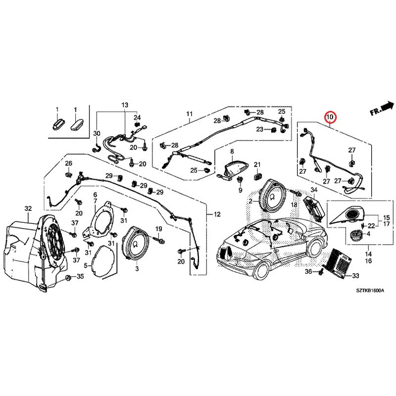 [NEW] JDM HONDA CR-Z ZF2 2014 Antenna/Speakers GENUINE OEM - Image 18