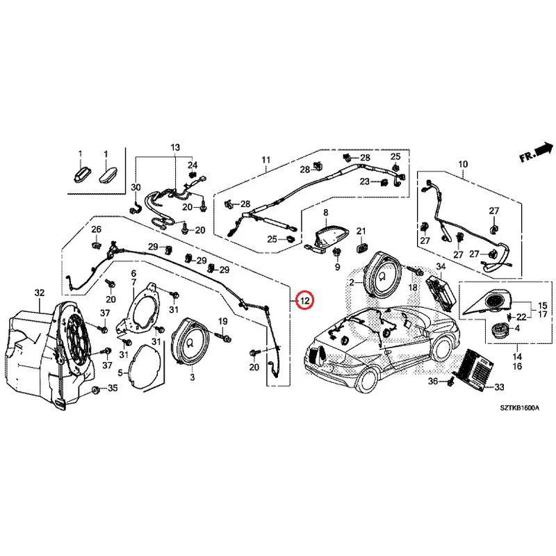 [NEW] JDM HONDA CR-Z ZF2 2014 Antenna/Speakers GENUINE OEM - Image 22