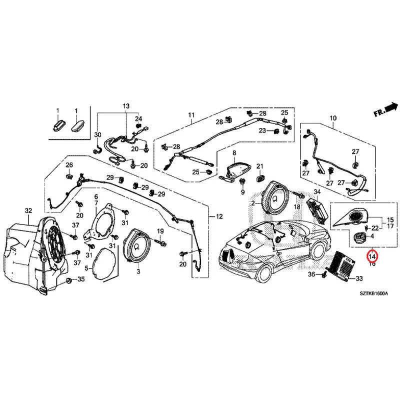 [NEW] JDM HONDA CR-Z ZF2 2014 Antenna/Speakers GENUINE OEM - Image 24