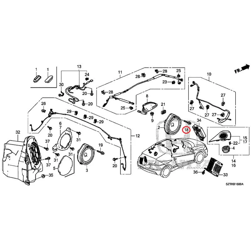 [NEW] JDM HONDA CR-Z ZF2 2014 Antenna/Speakers GENUINE OEM - Image 28