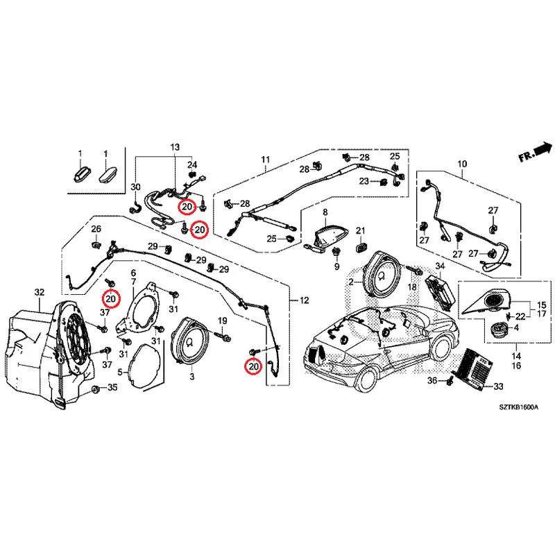[NEW] JDM HONDA CR-Z ZF2 2014 Antenna/Speakers GENUINE OEM - Image 30