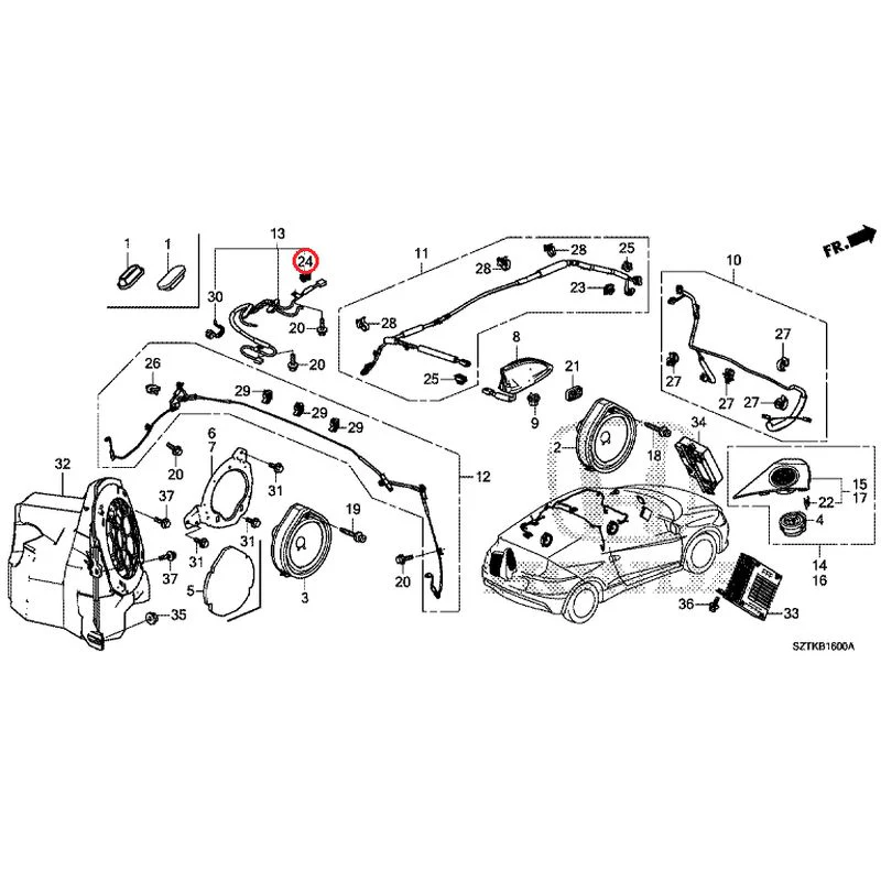 [NEW] JDM HONDA CR-Z ZF2 2014 Antenna/Speakers GENUINE OEM - Image 34