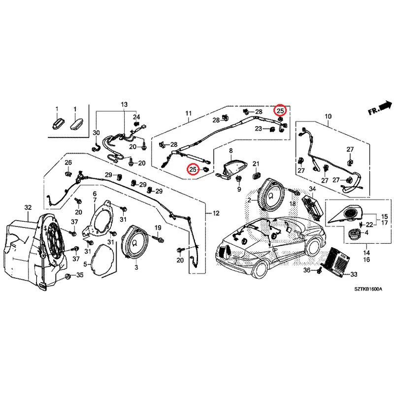[NEW] JDM HONDA CR-Z ZF2 2014 Antenna/Speakers GENUINE OEM - Image 35