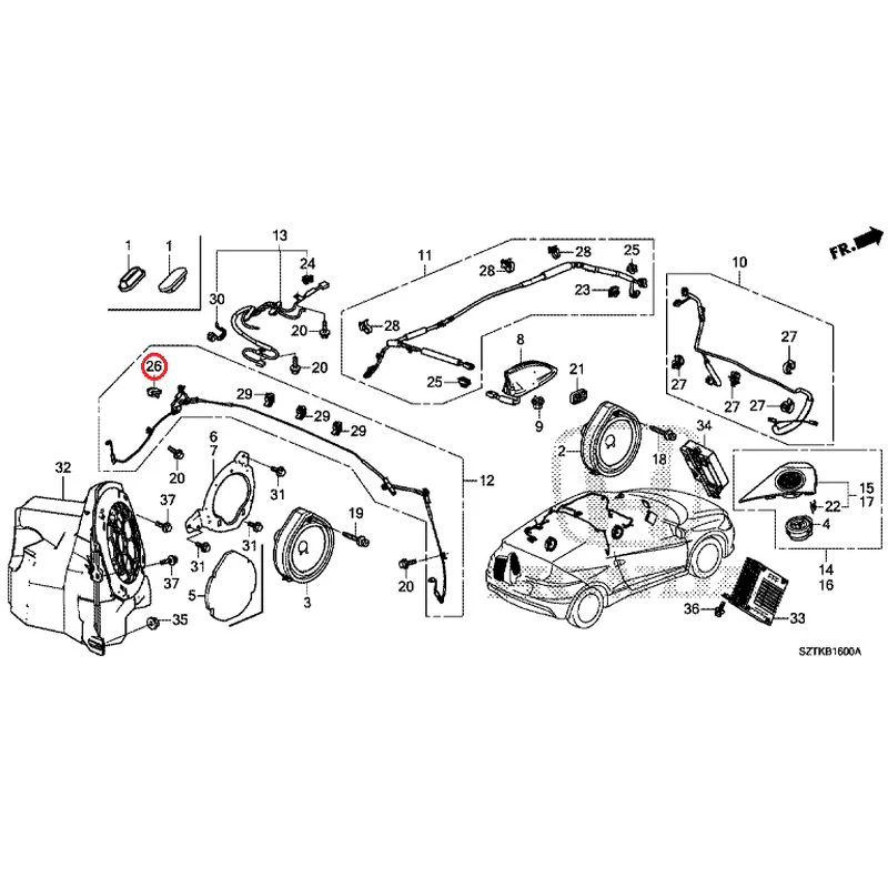 [NEW] JDM HONDA CR-Z ZF2 2014 Antenna/Speakers GENUINE OEM - Image 36