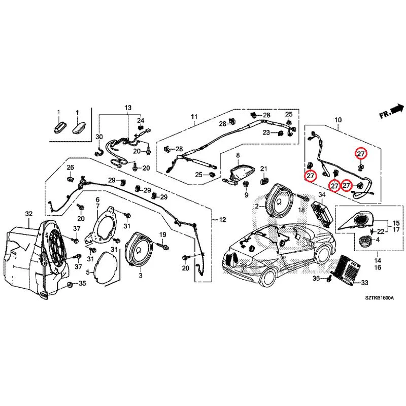 [NEW] JDM HONDA CR-Z ZF2 2014 Antenna/Speakers GENUINE OEM - Image 37