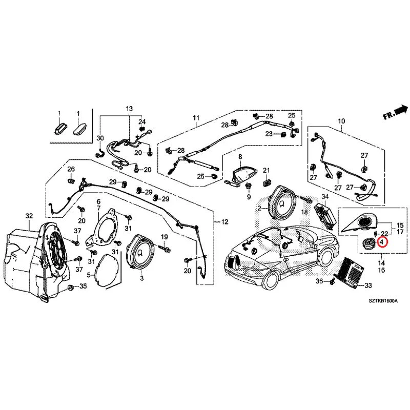 [NEW] JDM HONDA CR-Z ZF2 2014 Antenna/Speakers GENUINE OEM - Image 4