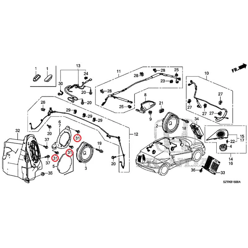 [NEW] JDM HONDA CR-Z ZF2 2014 Antenna/Speakers GENUINE OEM - Image 41
