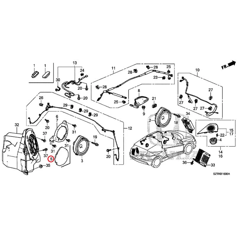 [NEW] JDM HONDA CR-Z ZF2 2014 Antenna/Speakers GENUINE OEM - Image 5