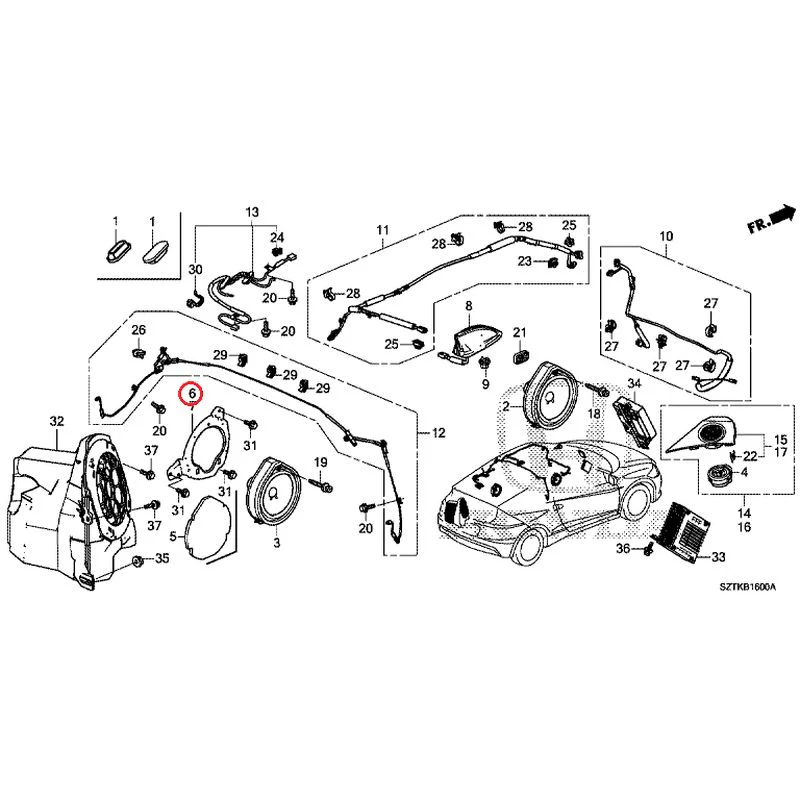 [NEW] JDM HONDA CR-Z ZF2 2014 Antenna/Speakers GENUINE OEM - Image 6