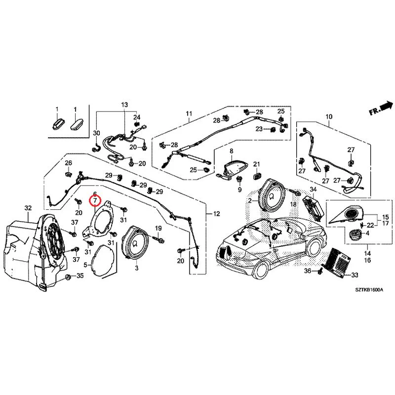 [NEW] JDM HONDA CR-Z ZF2 2014 Antenna/Speakers GENUINE OEM - Image 7