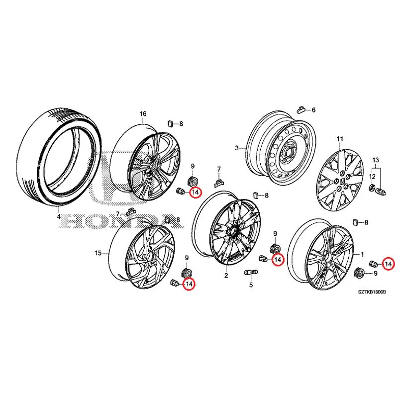 [NEW] JDM HONDA CR-Z ZF2 2014 Tire/Wheel Disc GENUINE OEM - Image 69