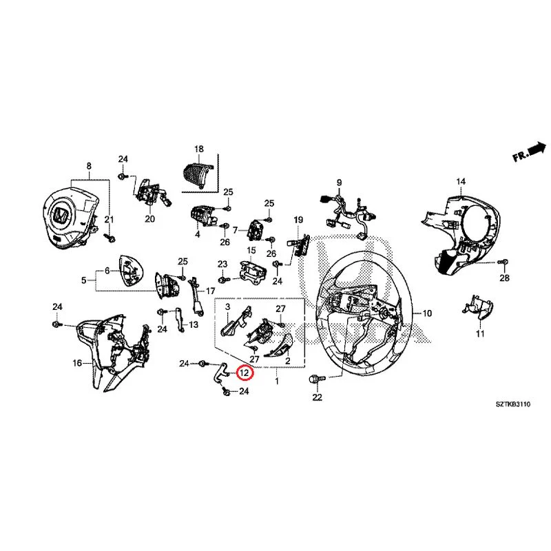 [NEW] JDM HONDA CR-Z ZF2 2014 Steering Wheel (SRS) GENUINE OEM - Image 15