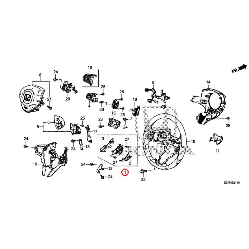 [NEW] JDM HONDA CR-Z ZF2 2014 Steering Wheel (SRS) GENUINE OEM - Image 2
