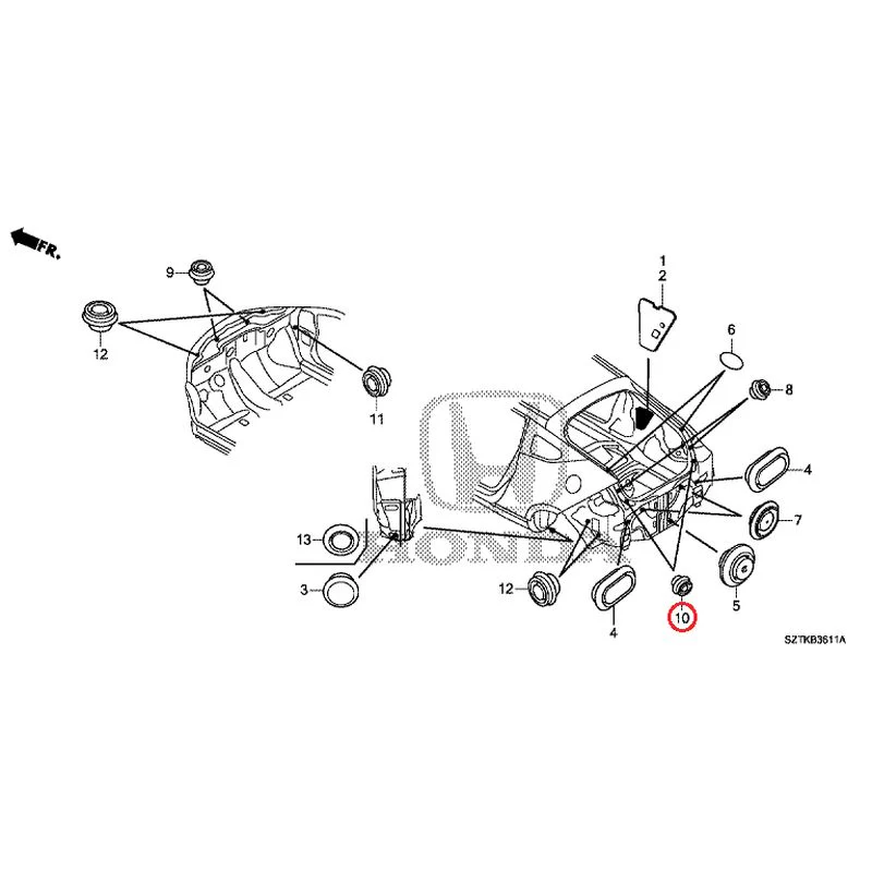 [NEW] JDM HONDA CR-Z ZF2 2014 Grommets (Rear) GENUINE OEM - Image 10
