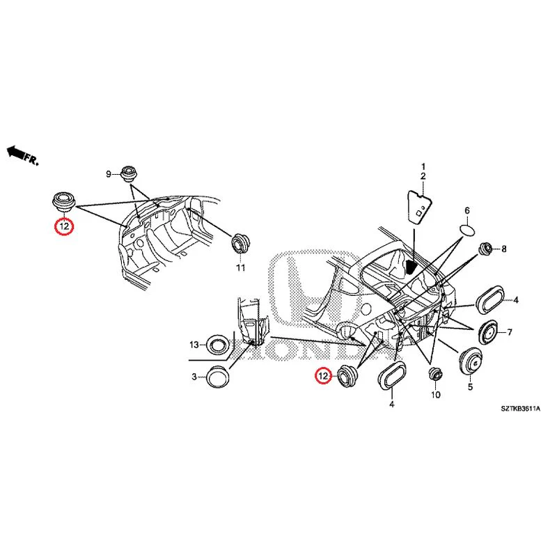 [NEW] JDM HONDA CR-Z ZF2 2014 Grommets (Rear) GENUINE OEM - Image 12