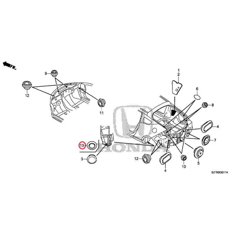 [NEW] JDM HONDA CR-Z ZF2 2014 Grommets (Rear) GENUINE OEM - Image 13
