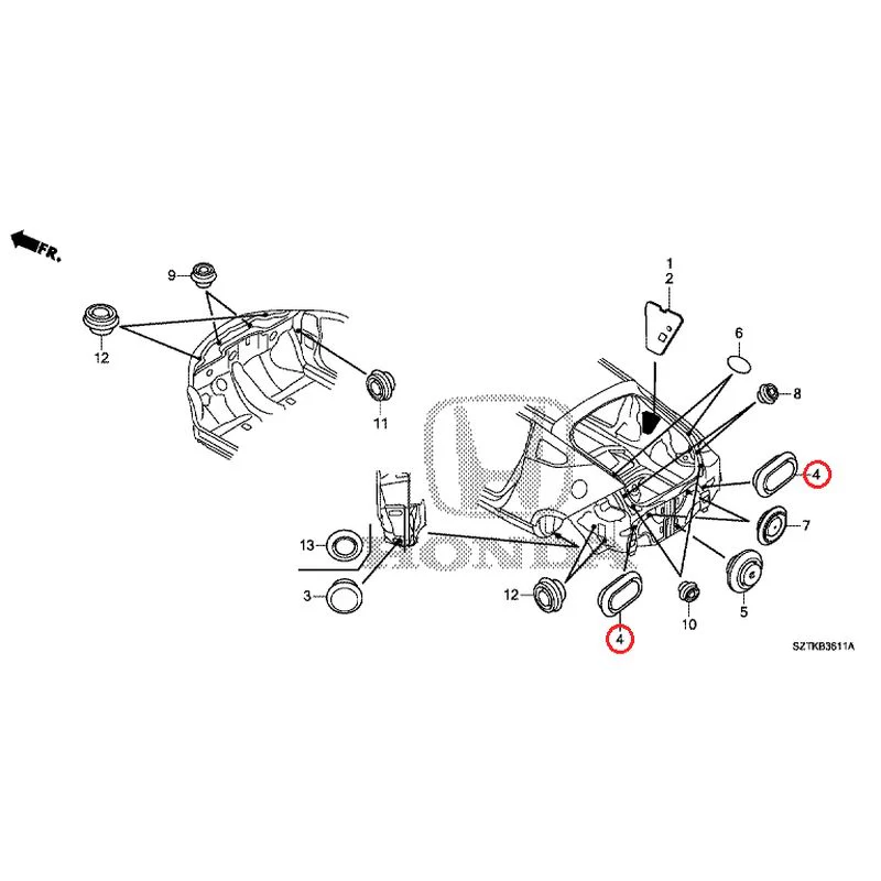 [NEW] JDM HONDA CR-Z ZF2 2014 Grommets (Rear) GENUINE OEM - Image 4
