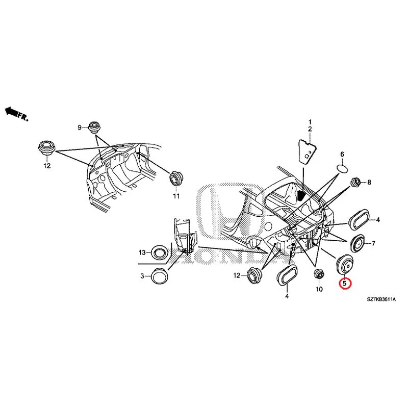 [NEW] JDM HONDA CR-Z ZF2 2014 Grommets (Rear) GENUINE OEM - Image 5