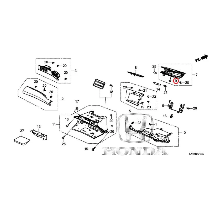 [NEW] JDM HONDA CR-Z ZF2 2014 Instrument panel garnish (passenger side) GENUINE OEM - Image 10