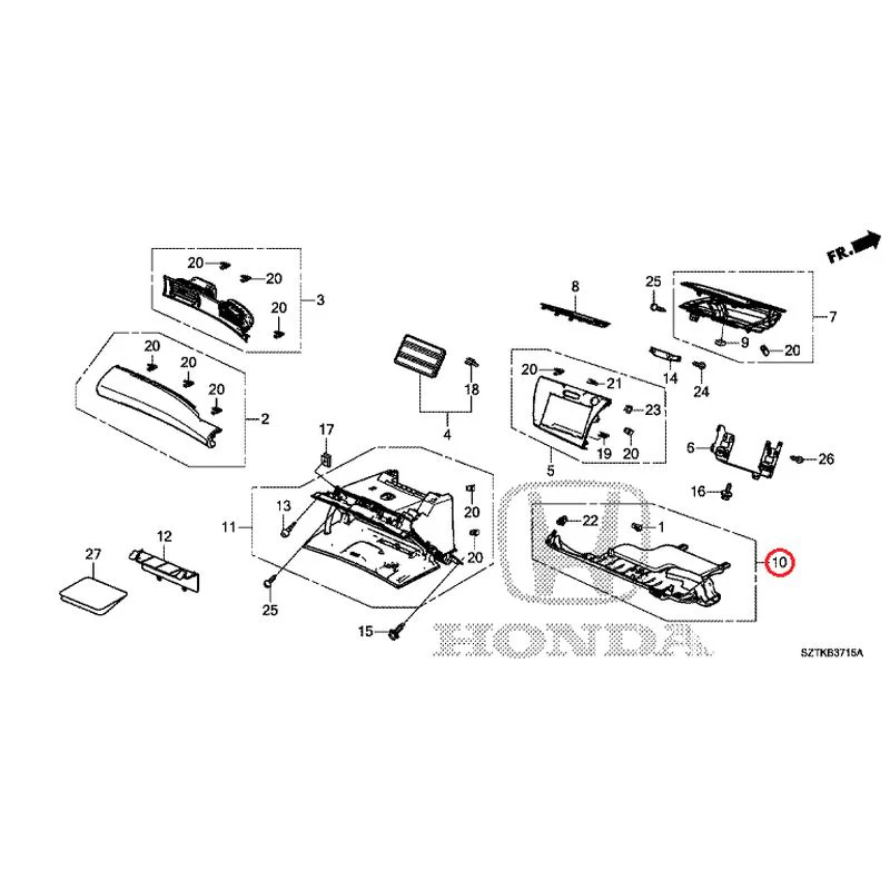 [NEW] JDM HONDA CR-Z ZF2 2014 Instrument panel garnish (passenger side) GENUINE OEM - Image 11