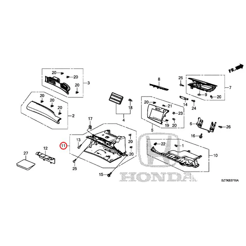 [NEW] JDM HONDA CR-Z ZF2 2014 Instrument panel garnish (passenger side) GENUINE OEM - Image 12