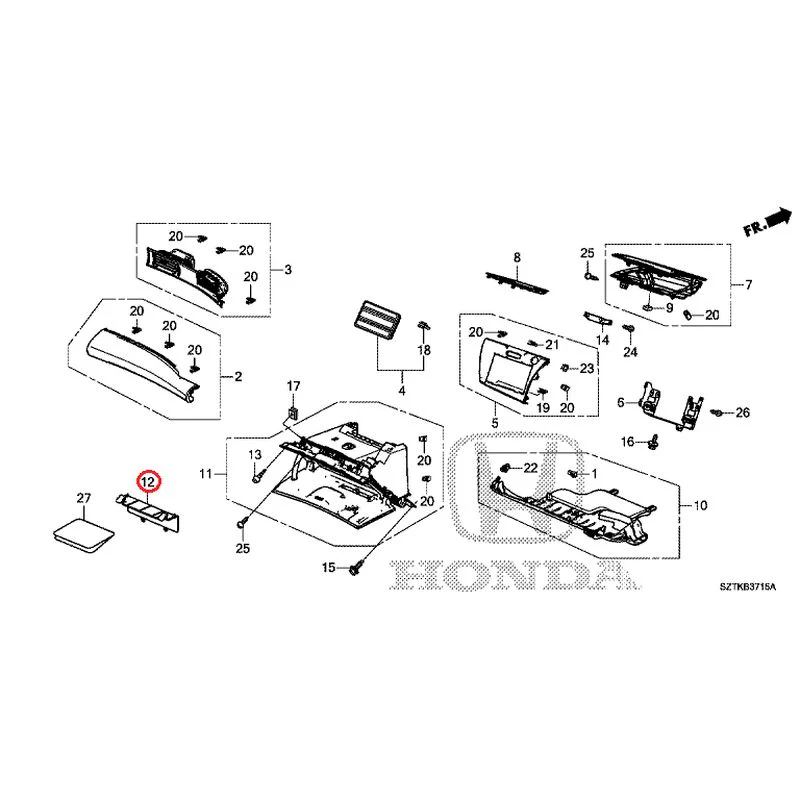 [NEW] JDM HONDA CR-Z ZF2 2014 Instrument panel garnish (passenger side) GENUINE OEM - Image 13