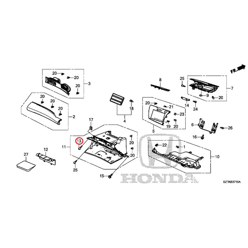 [NEW] JDM HONDA CR-Z ZF2 2014 Instrument panel garnish (passenger side) GENUINE OEM - Image 14