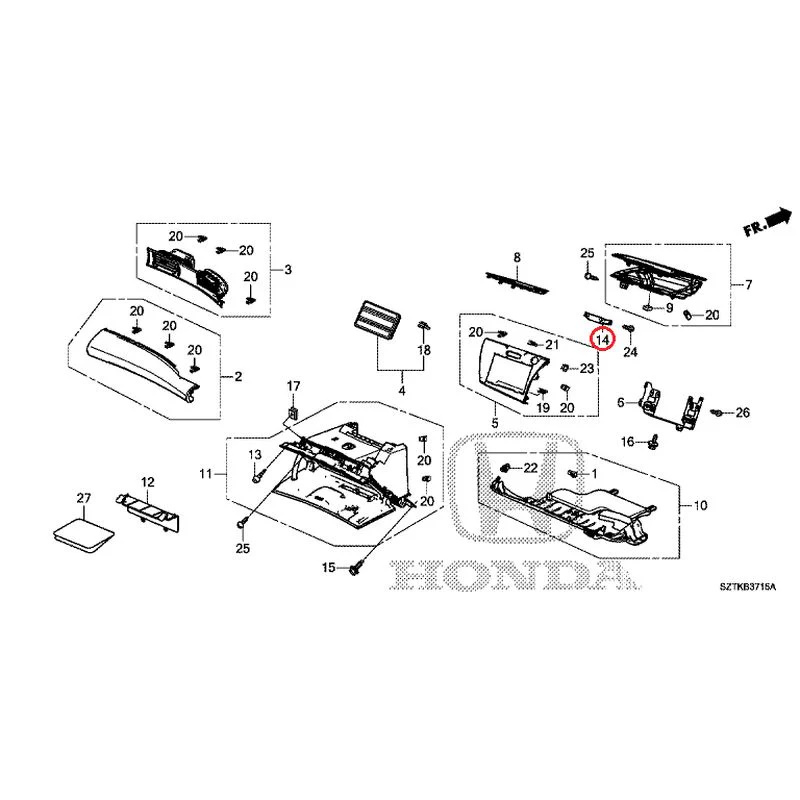 [NEW] JDM HONDA CR-Z ZF2 2014 Instrument panel garnish (passenger side) GENUINE OEM - Image 15