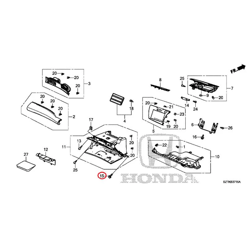 [NEW] JDM HONDA CR-Z ZF2 2014 Instrument panel garnish (passenger side) GENUINE OEM - Image 16